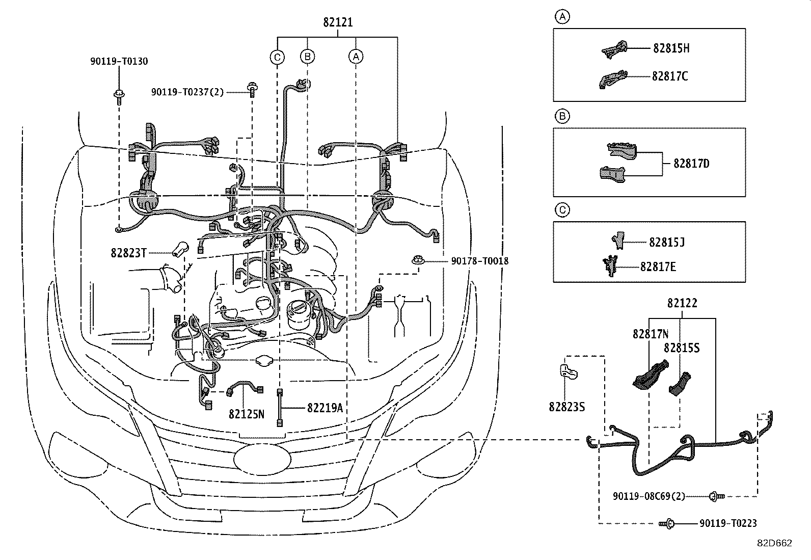 82817-0K520 PROTECTOR, WIRING HARNESS, NO.2 product image