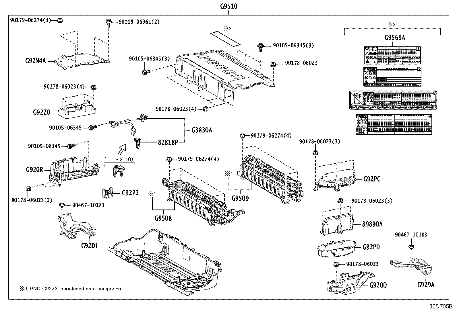 28897-24040 PLATE, BATTERY CAUTION product image