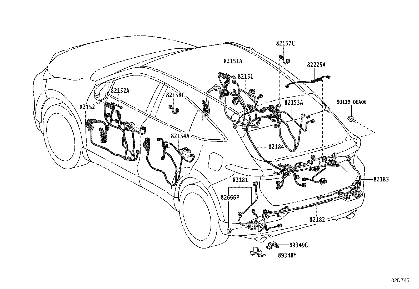 82191-48B40 WIRE, FRONT SEAT, RH product image