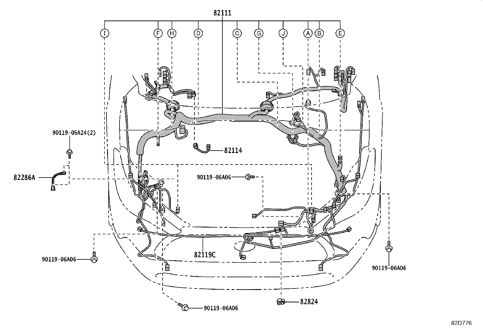 82140-0A020 WIRE, INSTRUMENT PANEL, NO.2 product image