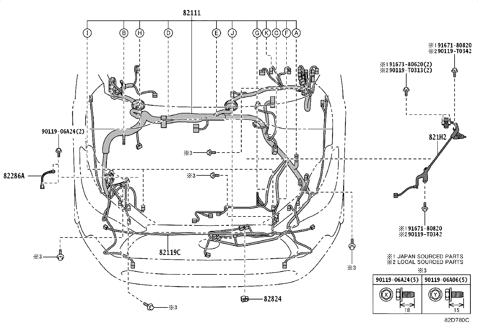 82140-0A020 WIRE, INSTRUMENT PANEL, NO.2 product image