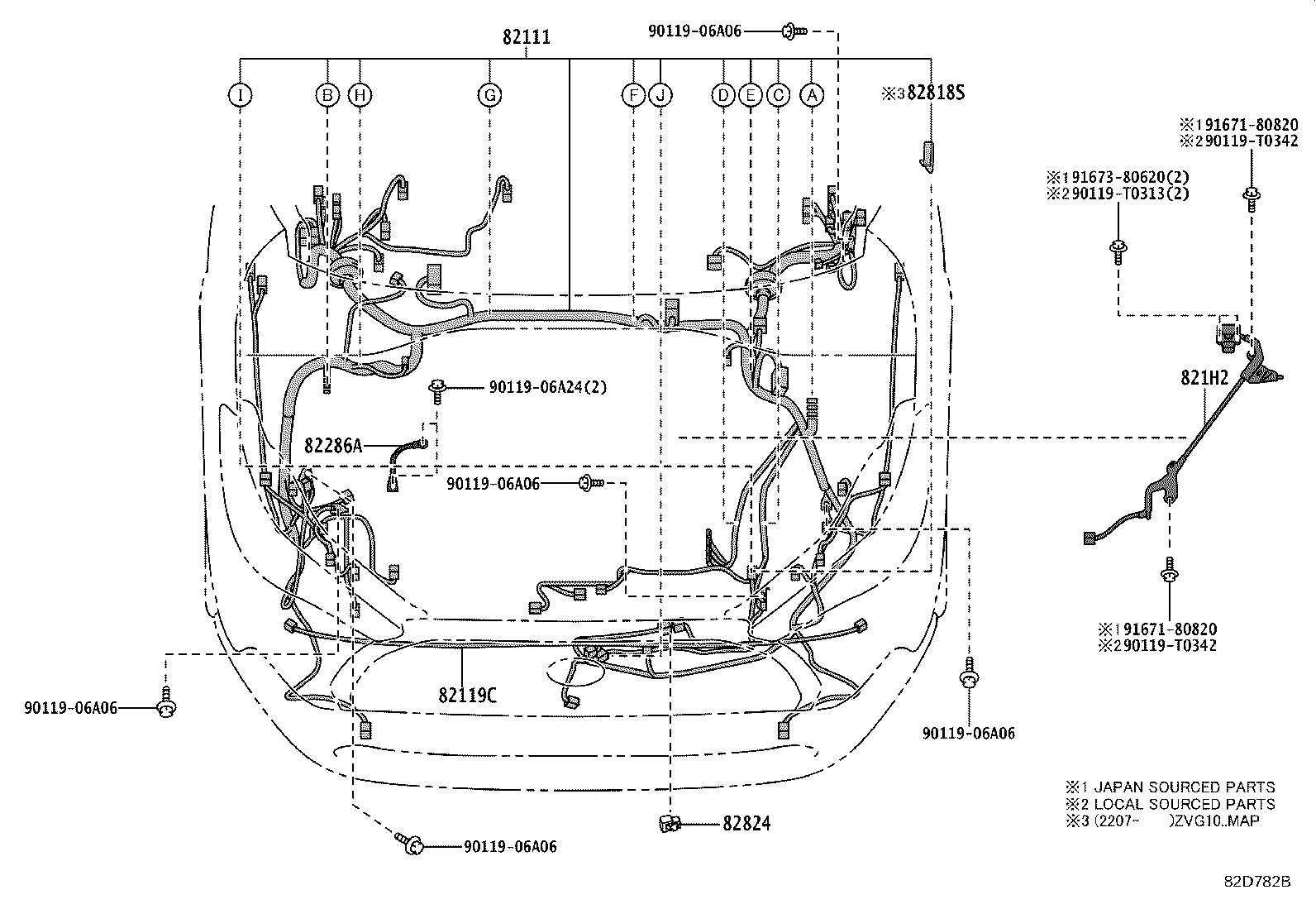 82140-0A020 WIRE, INSTRUMENT PANEL, NO.2 product image