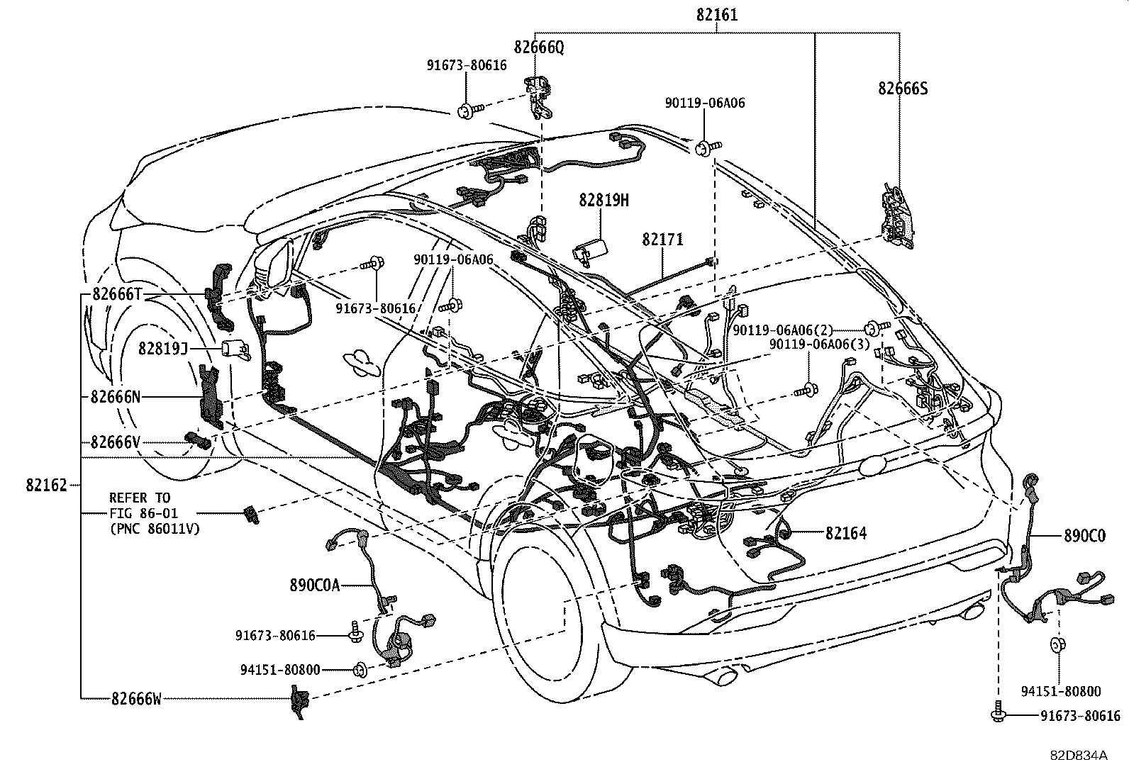 82191-48B40 WIRE, FRONT SEAT, RH product image