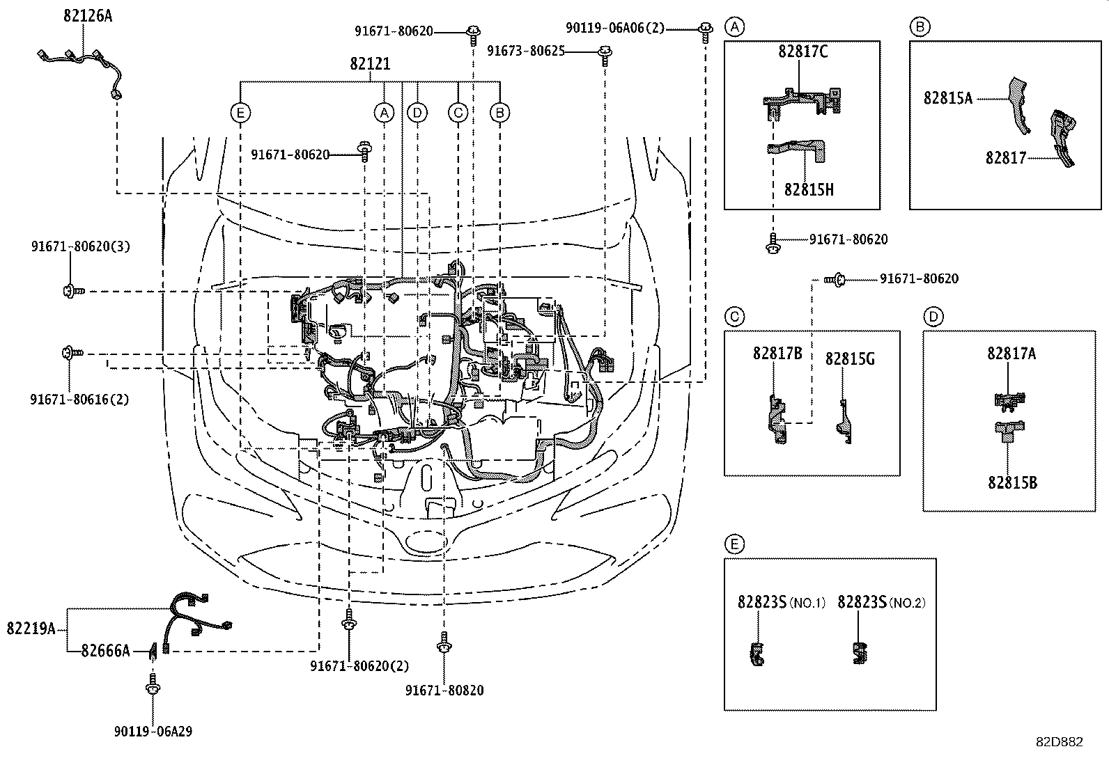 82114-02060 WIRE, ENGINE ROOM, NO.4 product image