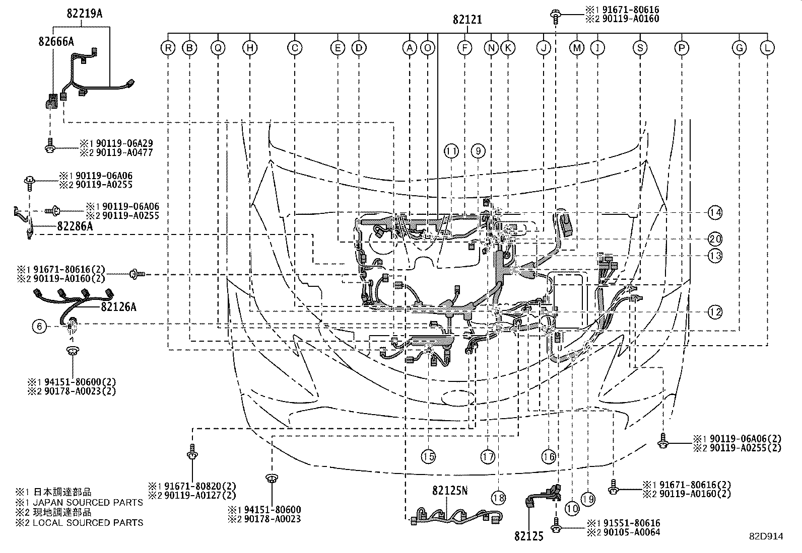 82192-08140 WIRE, FRONT SEAT, LH product image