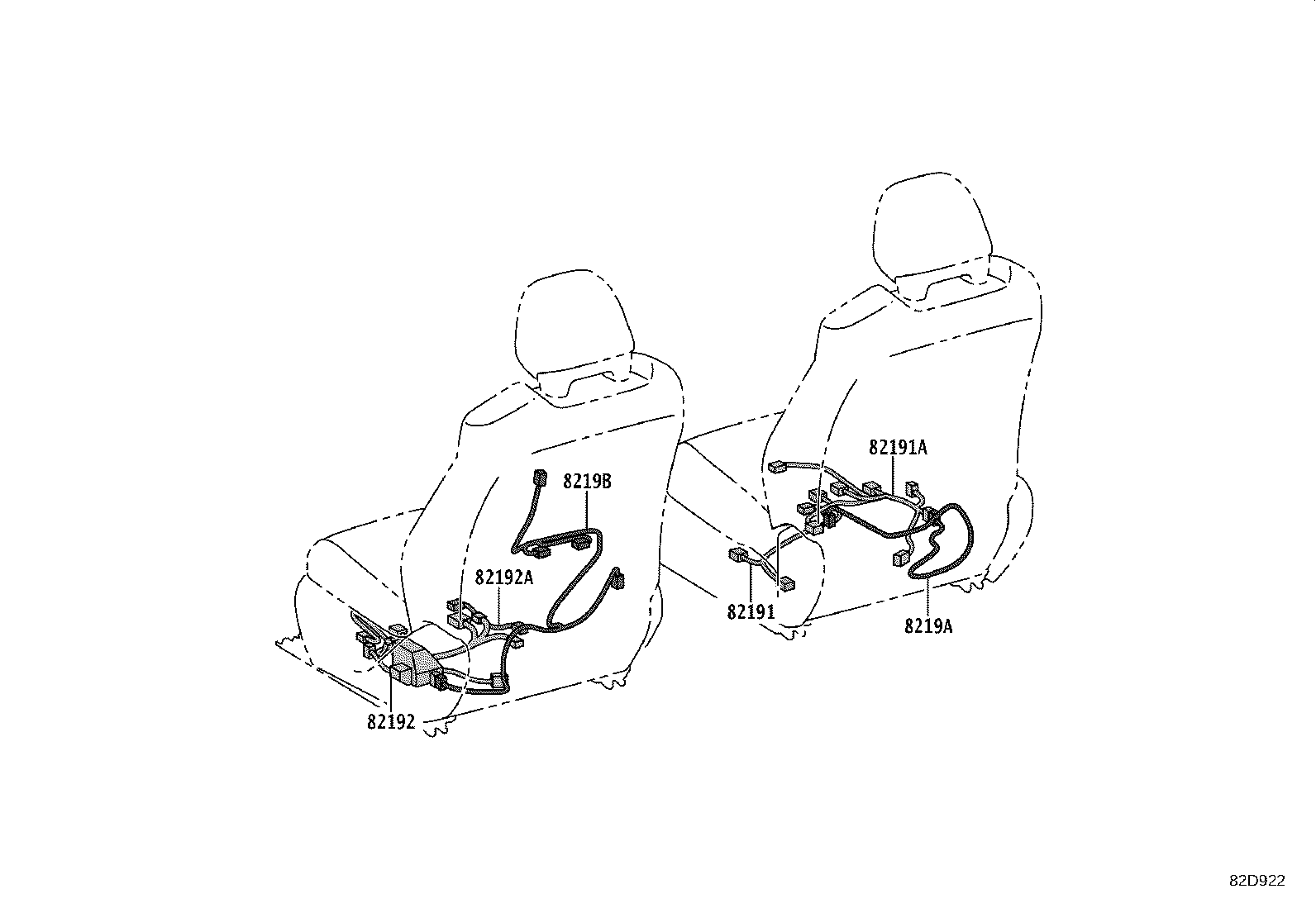 82192-08140 WIRE, FRONT SEAT, LH product image