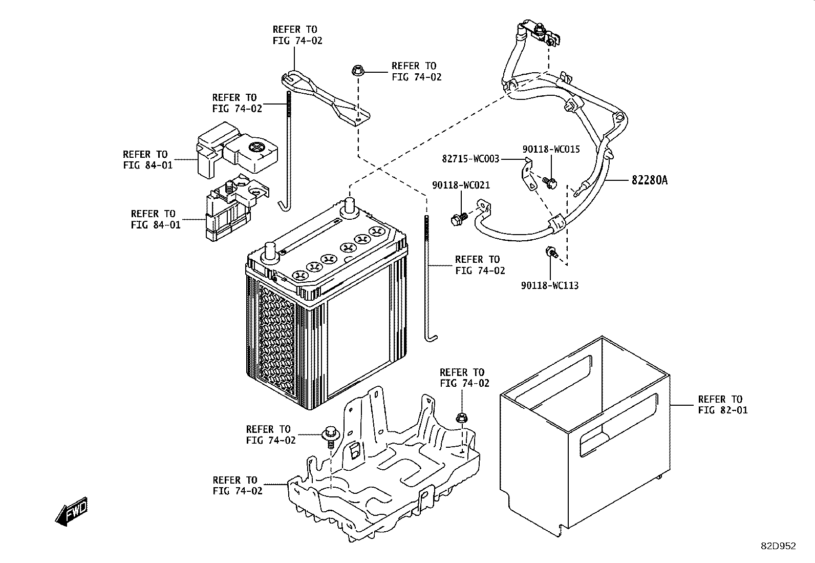 82123-WC008 WIRE ASSY, BATTERY TO COWL TOP SIDE product image