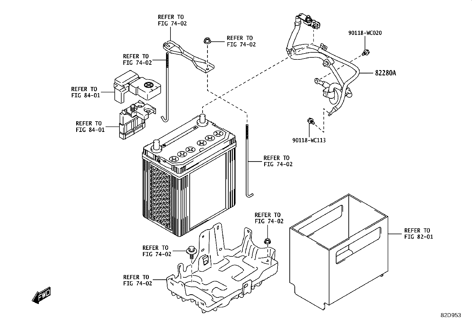 82123-WC008 WIRE ASSY, BATTERY TO COWL TOP SIDE product image