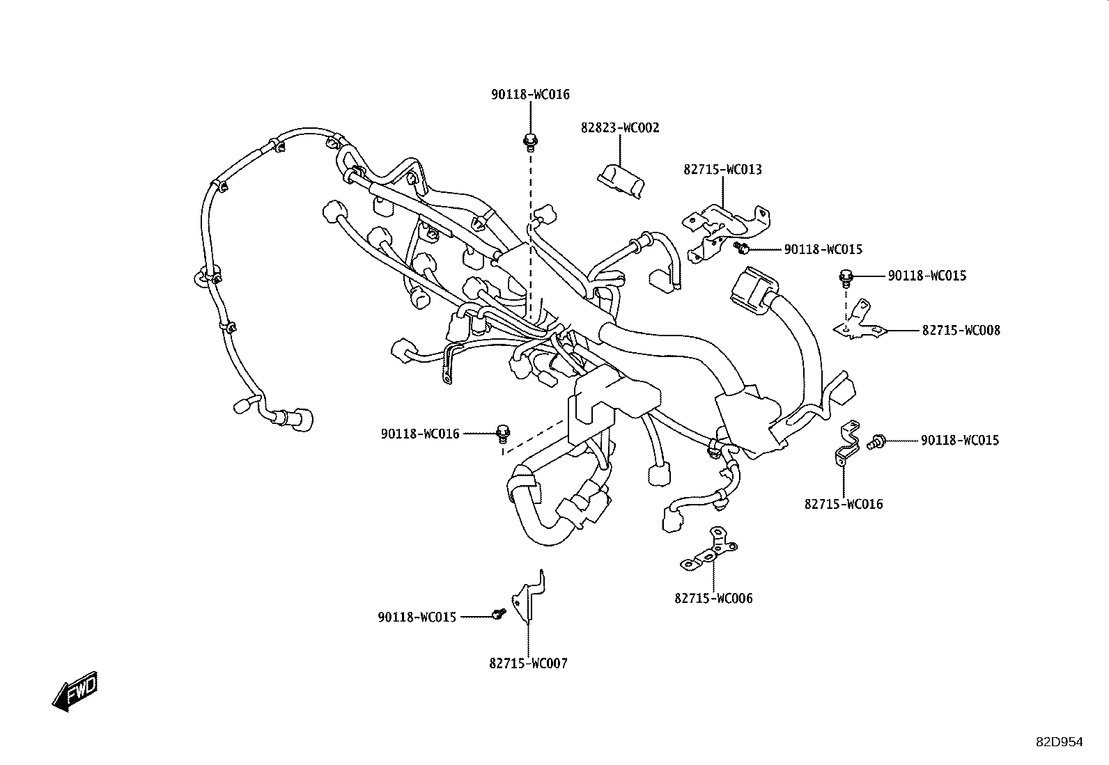 82123-WC008 WIRE ASSY, BATTERY TO COWL TOP SIDE product image