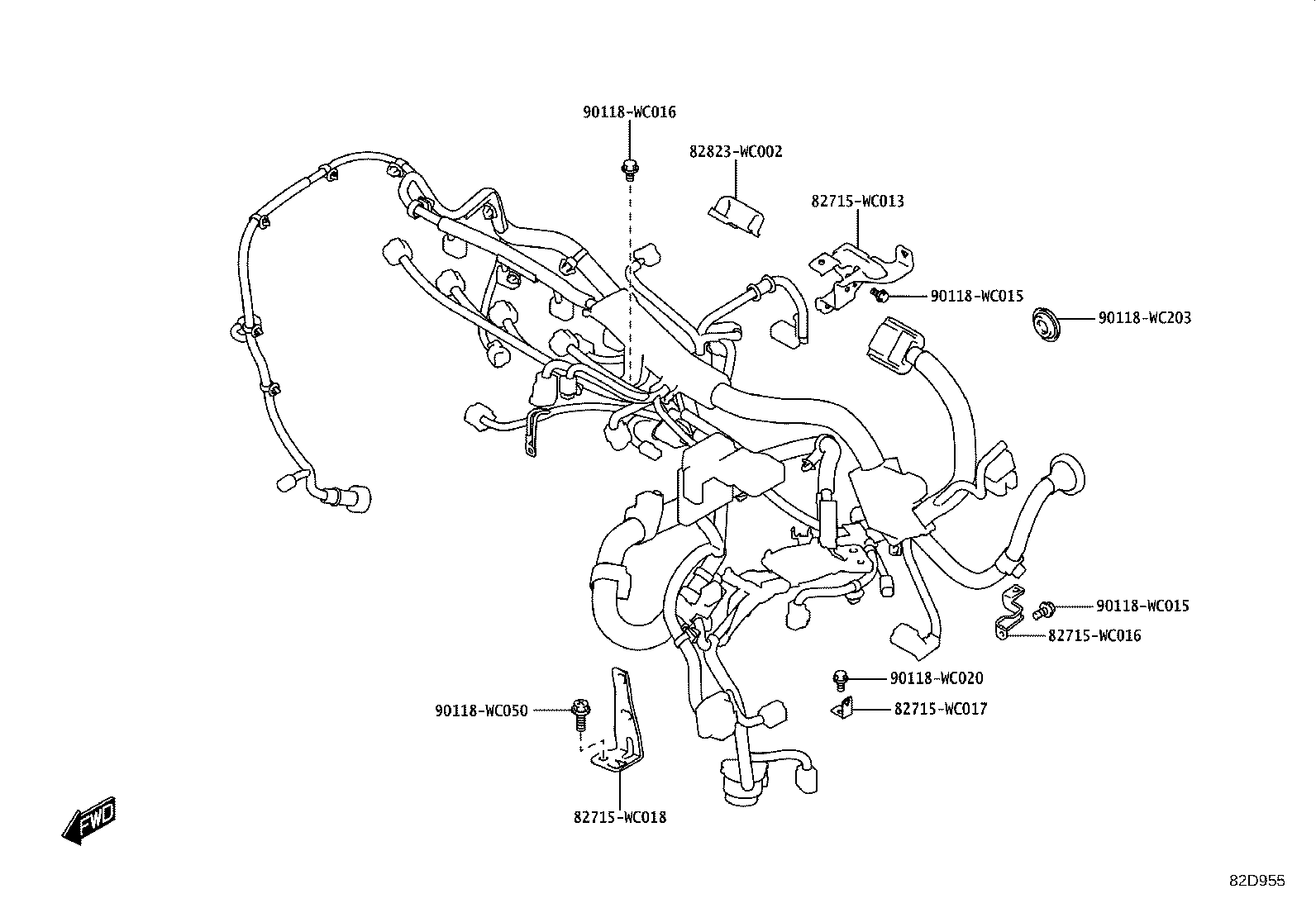 82123-WC008 WIRE ASSY, BATTERY TO COWL TOP SIDE product image