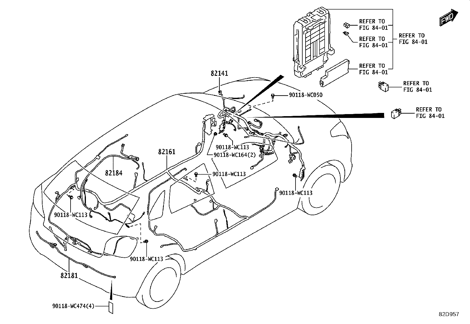 82123-WC008 WIRE ASSY, BATTERY TO COWL TOP SIDE product image