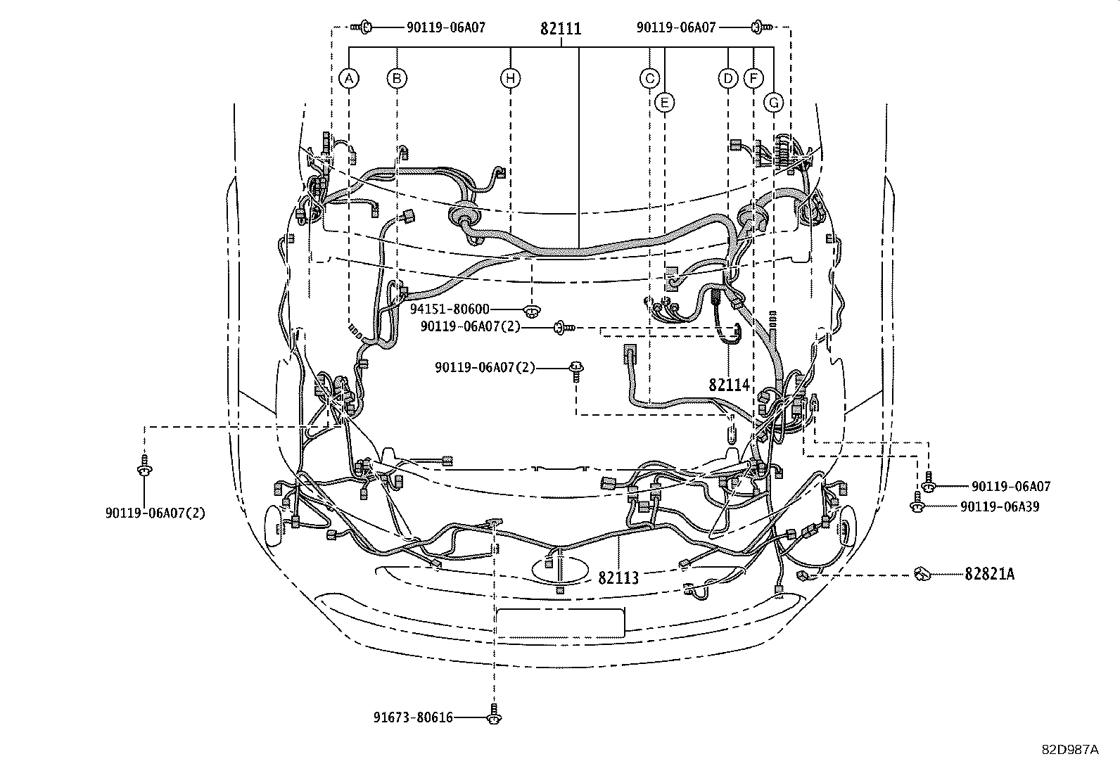 82113-52080 WIRE, ENGINE ROOM, NO.3 product image