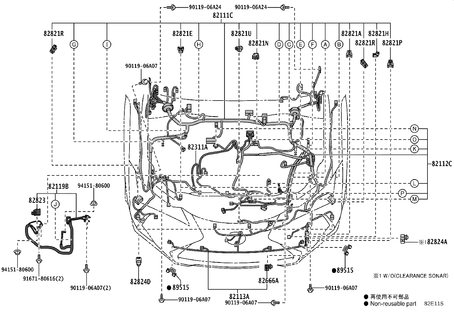 82142-76A40 WIRE, INSTRUMENT PANEL, NO.2 product image