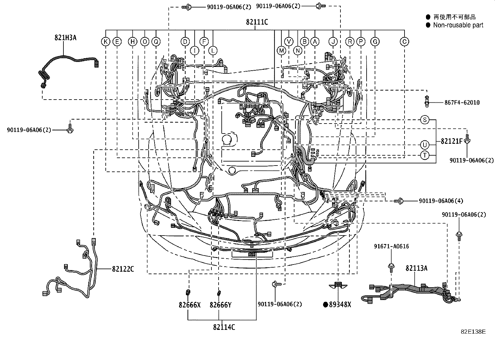Toyota 82181-62021 WIRE, LUGGAGE ROOM, NO.1