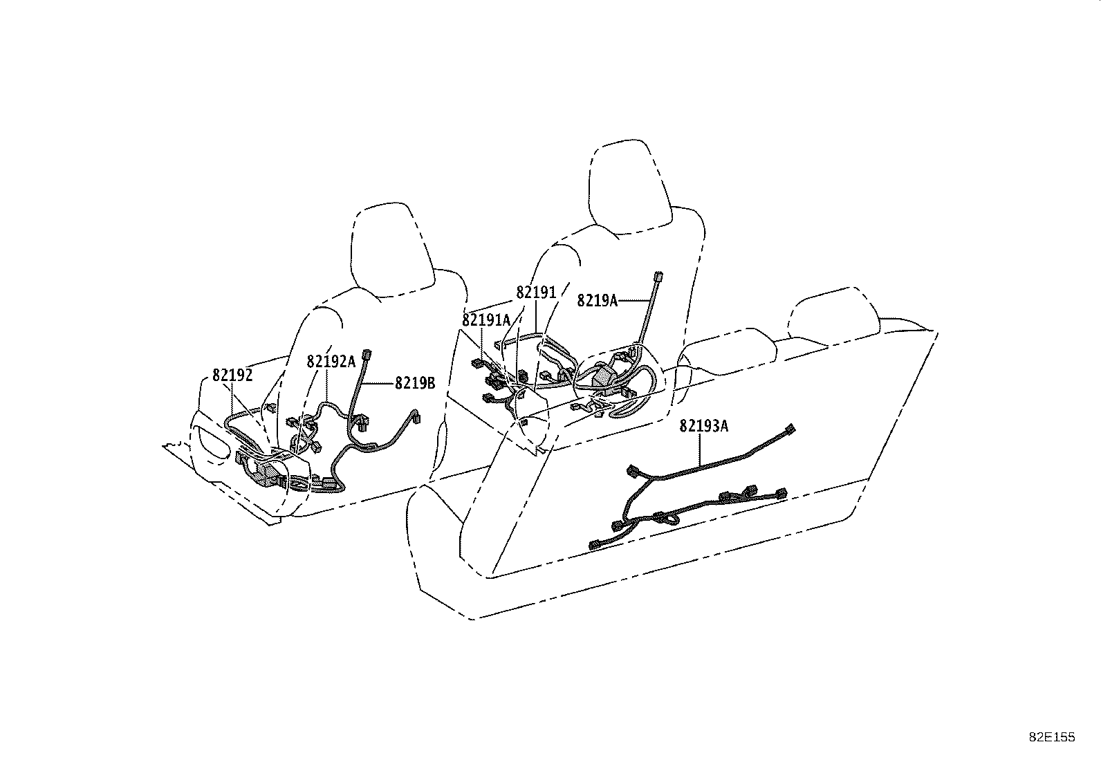 82191-11030 WIRE, FRONT SEAT, RH product image