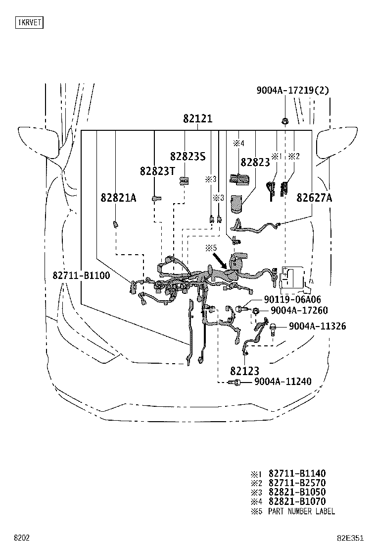 82184-BZD80 WIRE, BACK DOOR, NO.1 product image
