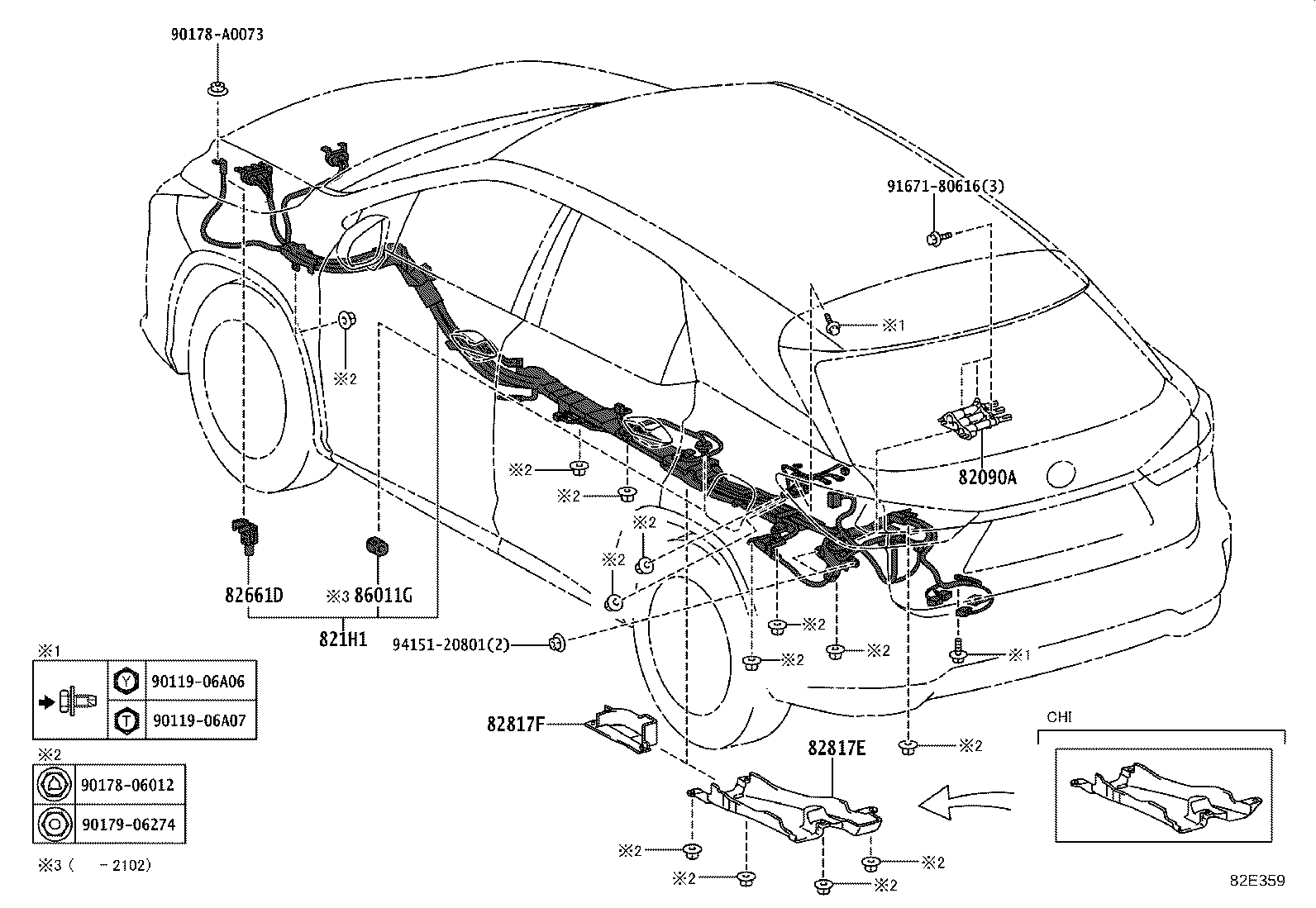 82193-48110 WIRE, REAR SEAT, RH product image