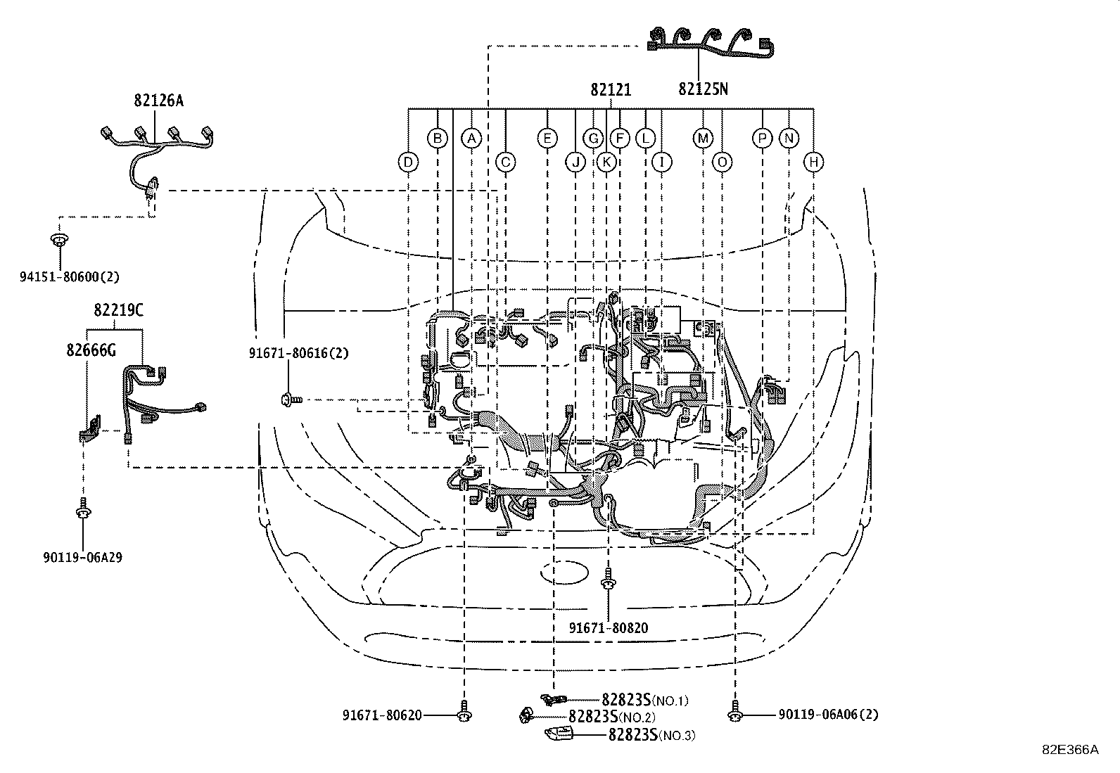 82140-0A020 WIRE, INSTRUMENT PANEL, NO.2 product image