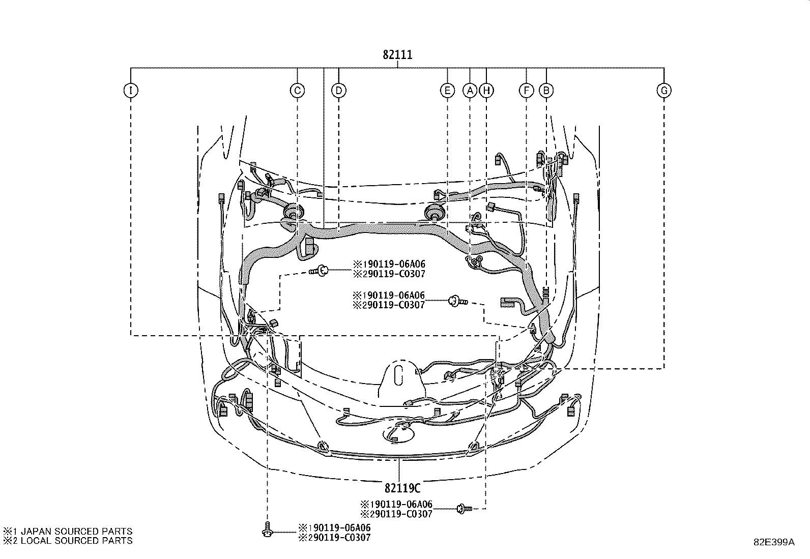 82191-02280 WIRE, FRONT SEAT, RH product image