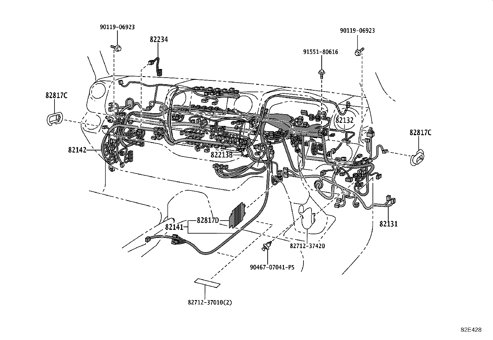 82142-3VL80 WIRE, INSTRUMENT PANEL, NO.2 product image