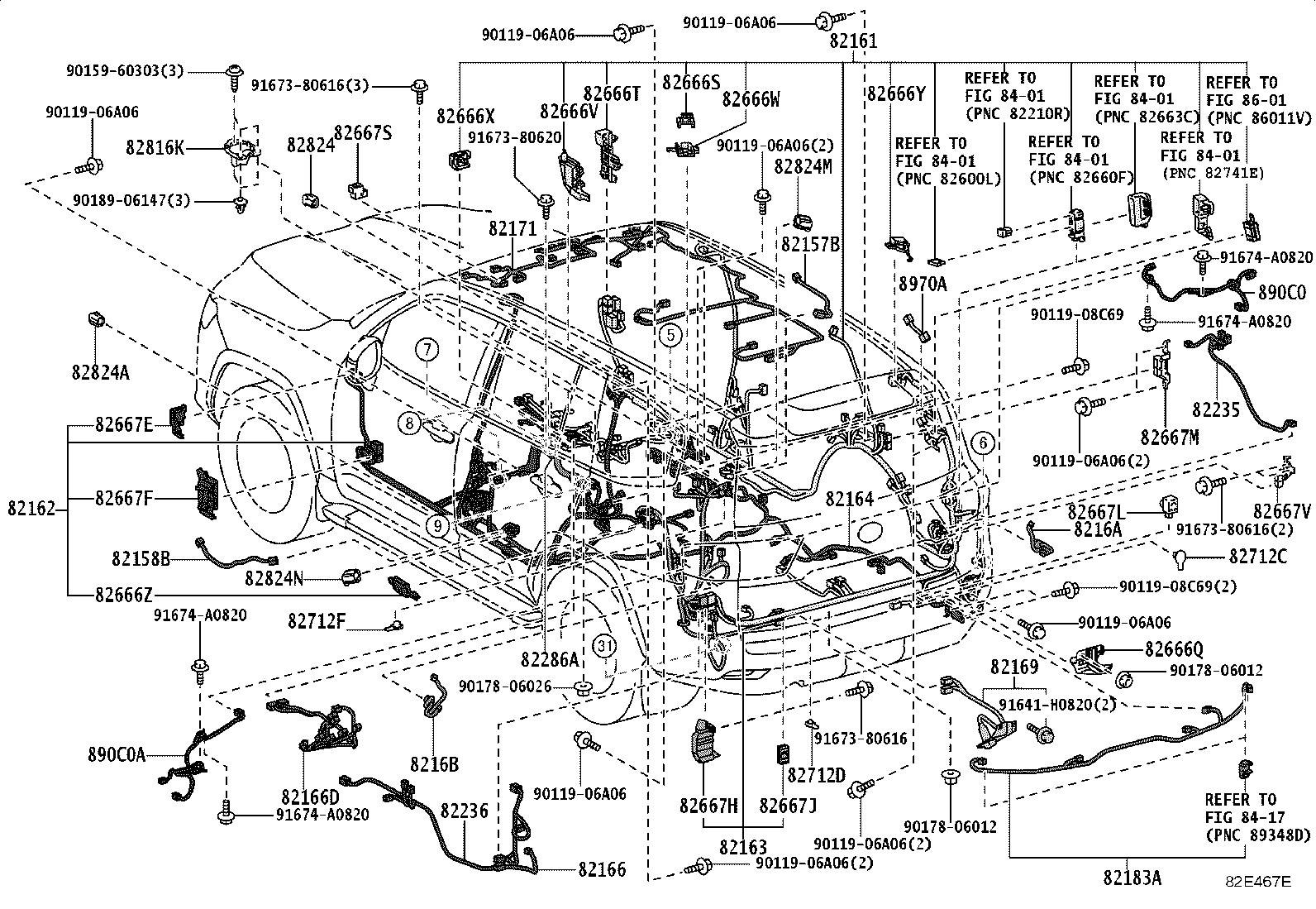 82153-60760 WIRE, REAR DOOR, NO.1 product image
