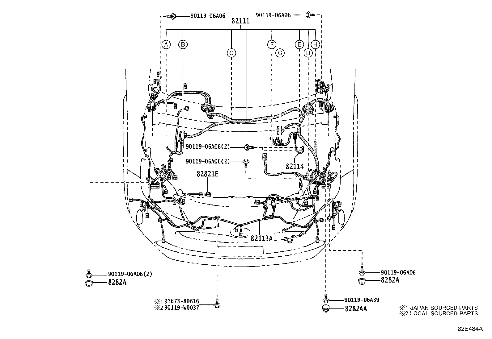 82113-0D020 WIRE, MOTOR COMPARTMENT, NO.3 product image