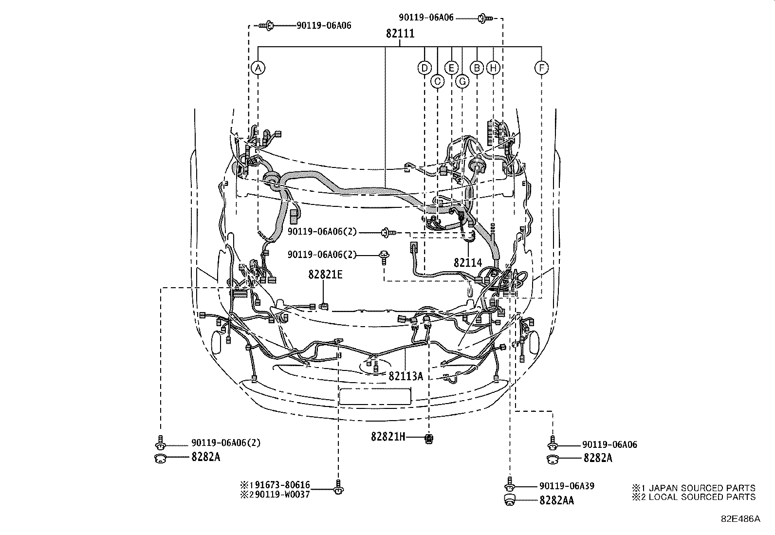 82113-0D020 WIRE, MOTOR COMPARTMENT, NO.3 product image