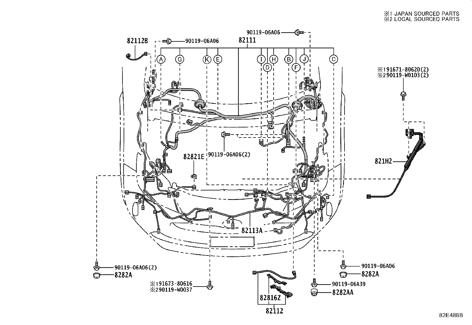 82113-0D020 WIRE, MOTOR COMPARTMENT, NO.3 product image
