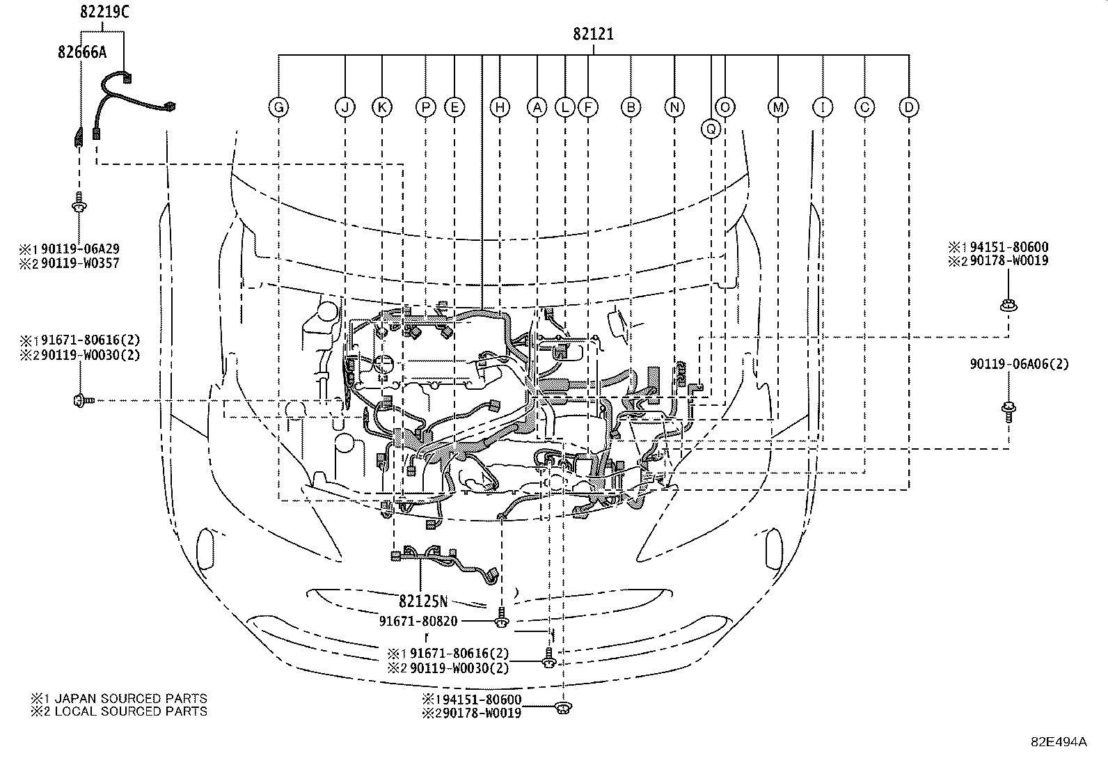 82113-0D020 WIRE, MOTOR COMPARTMENT, NO.3 product image