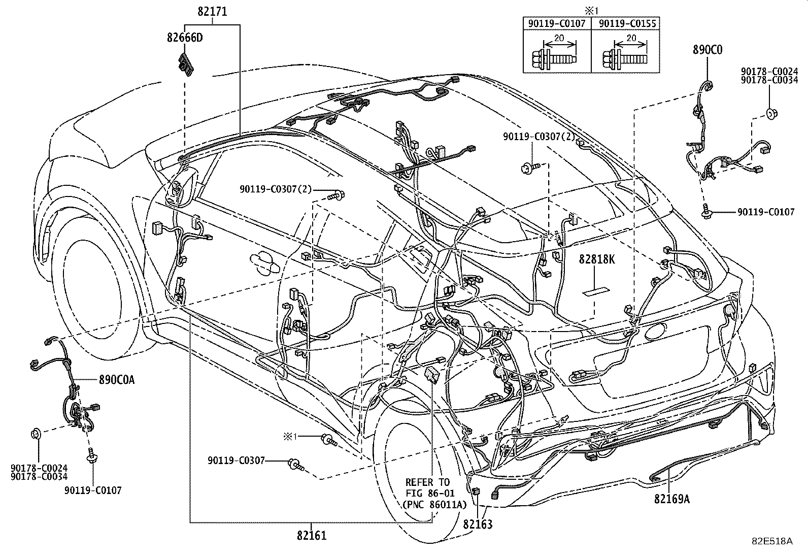82142-F4090 WIRE, INSTRUMENT PANEL, NO.2 product image