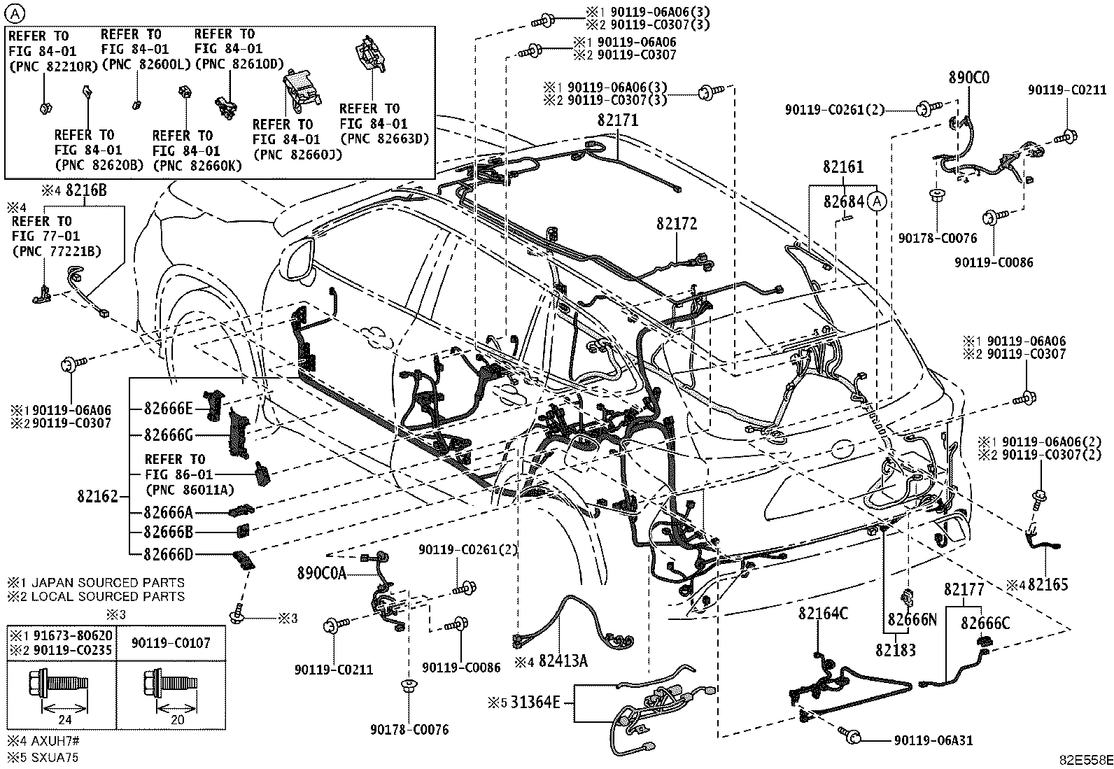 82154-0E720 WIRE, REAR DOOR, NO.2 product image