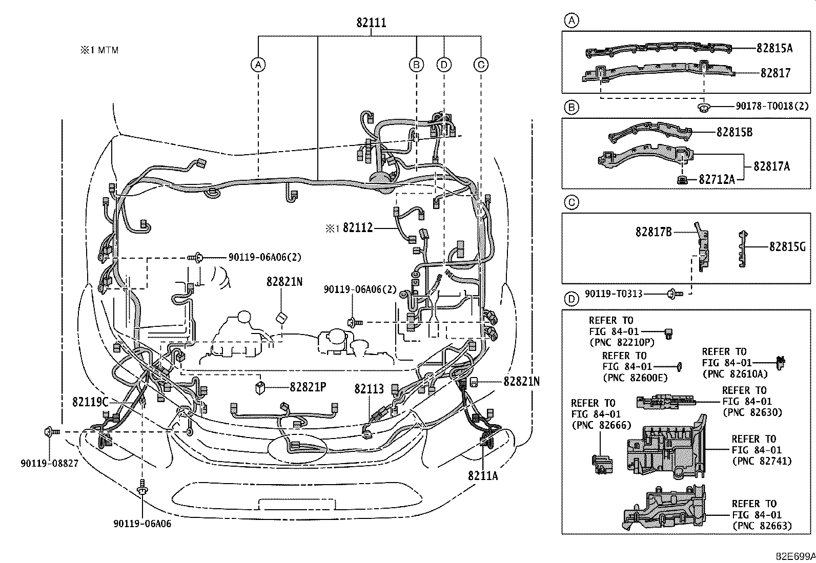 82194-0K040 WIRE, REAR SEAT, LH product image