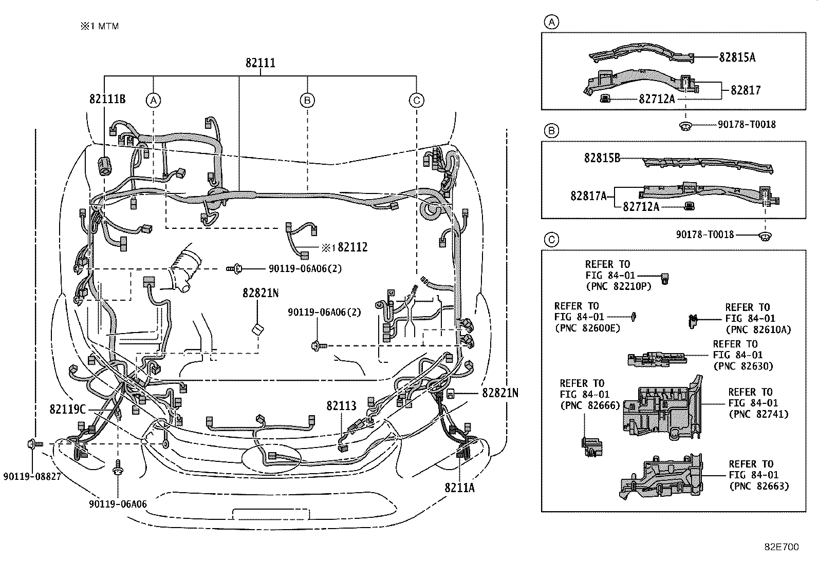 82194-0K040 WIRE, REAR SEAT, LH product image