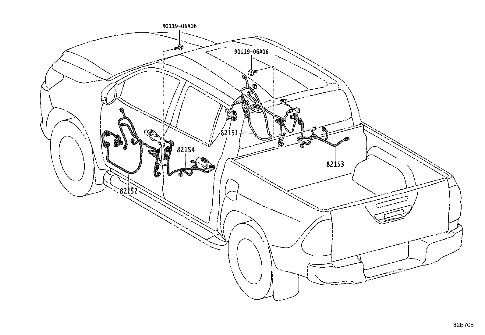 82194-0K040 WIRE, REAR SEAT, LH product image