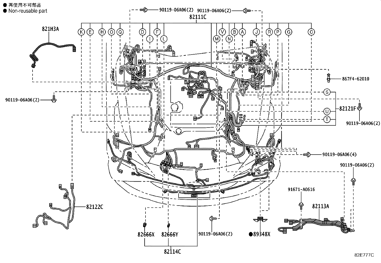 82191-62350 WIRE, FRONT SEAT, RH product image