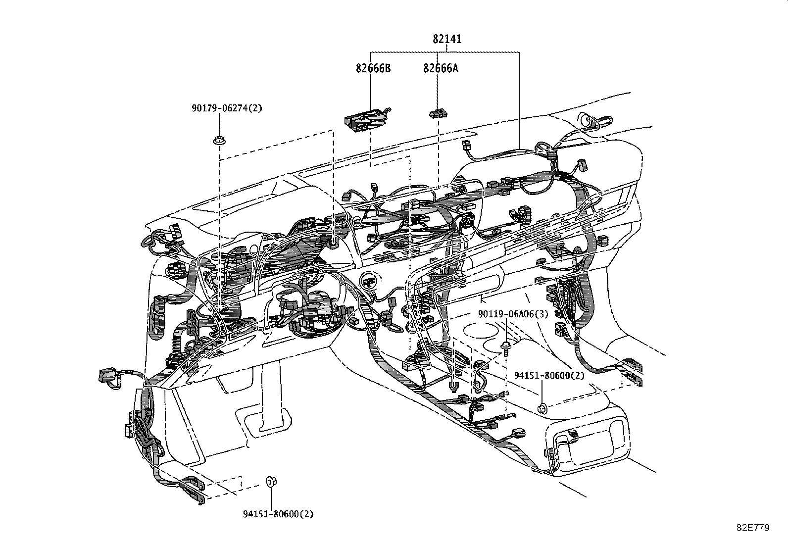 82191-62350 WIRE, FRONT SEAT, RH product image