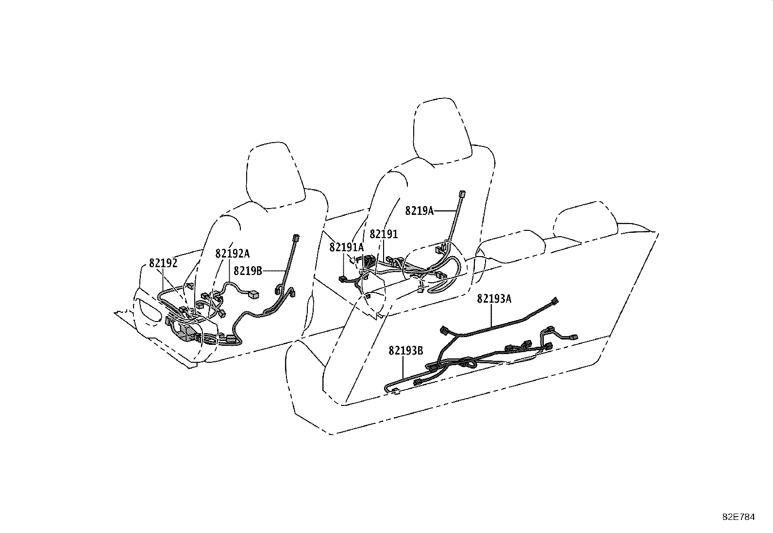 82191-62350 WIRE, FRONT SEAT, RH product image