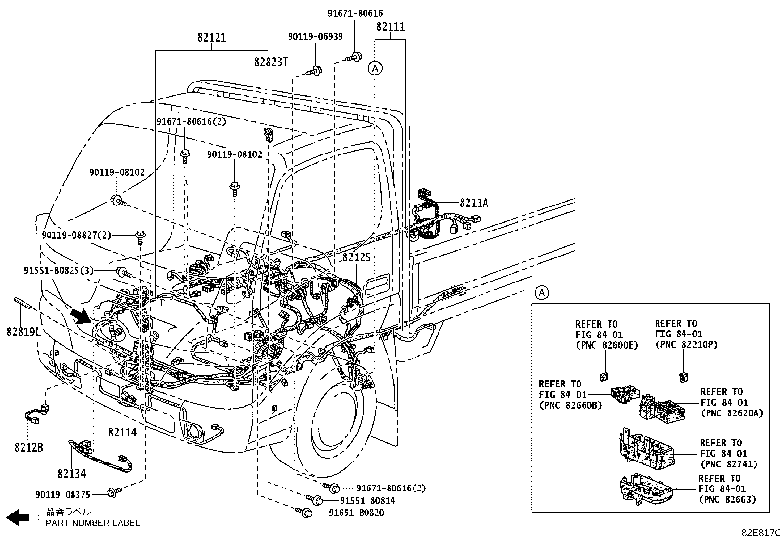 82142-25330 WIRE, INSTRUMENT PANEL, NO.2 product image