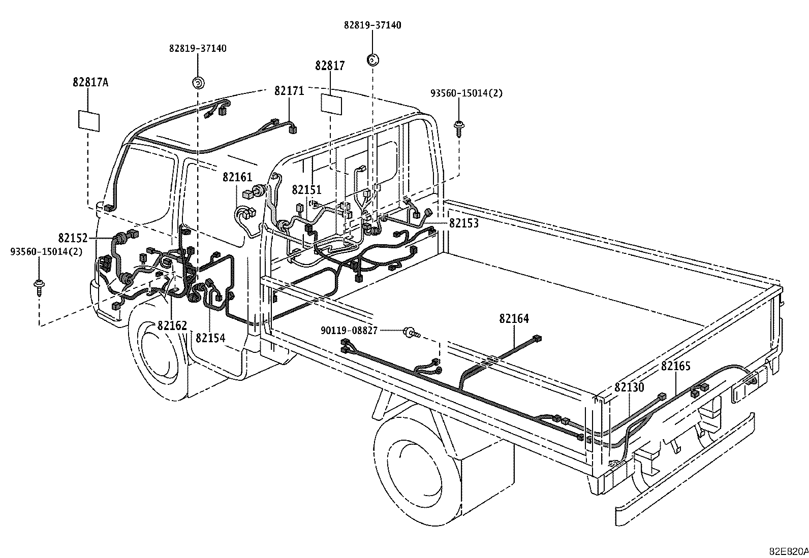 82142-25330 WIRE, INSTRUMENT PANEL, NO.2 product image