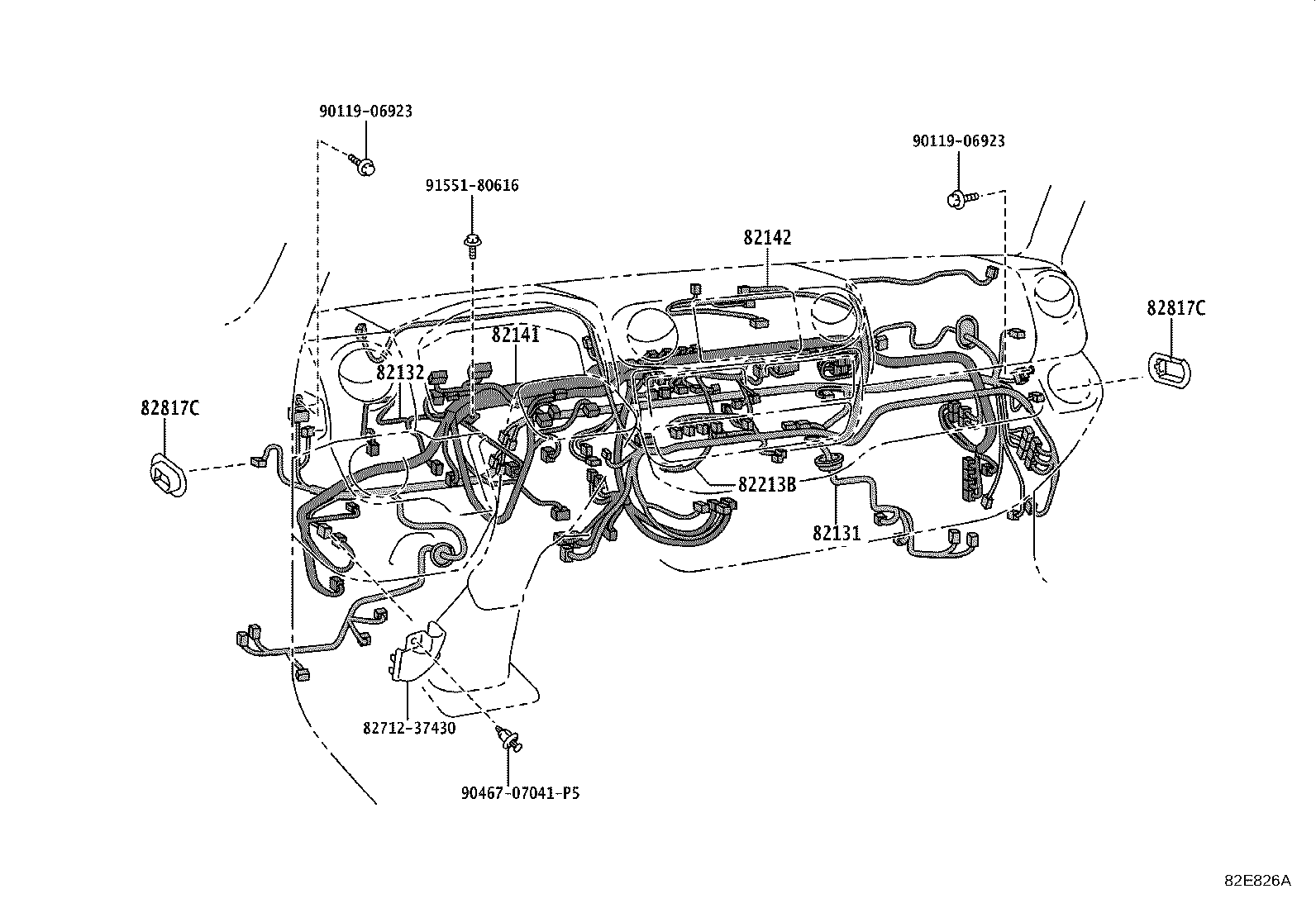 82142-25140 WIRE, INSTRUMENT PANEL, NO.2 product image