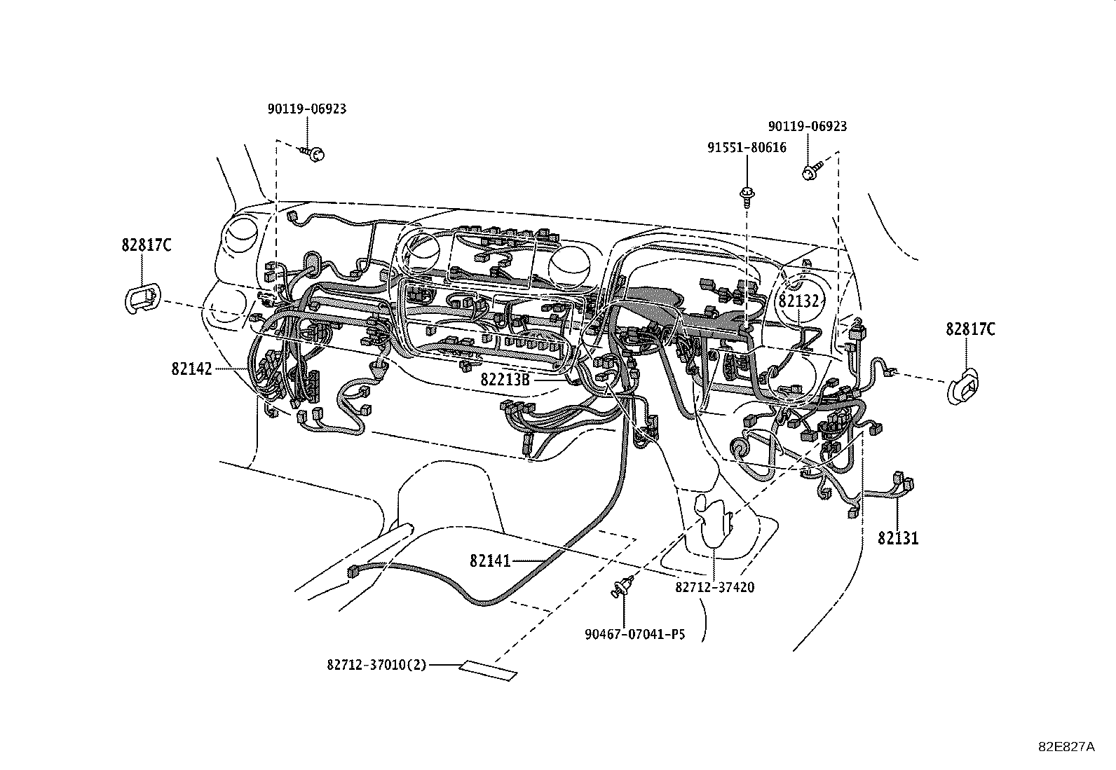 82142-25140 WIRE, INSTRUMENT PANEL, NO.2 product image