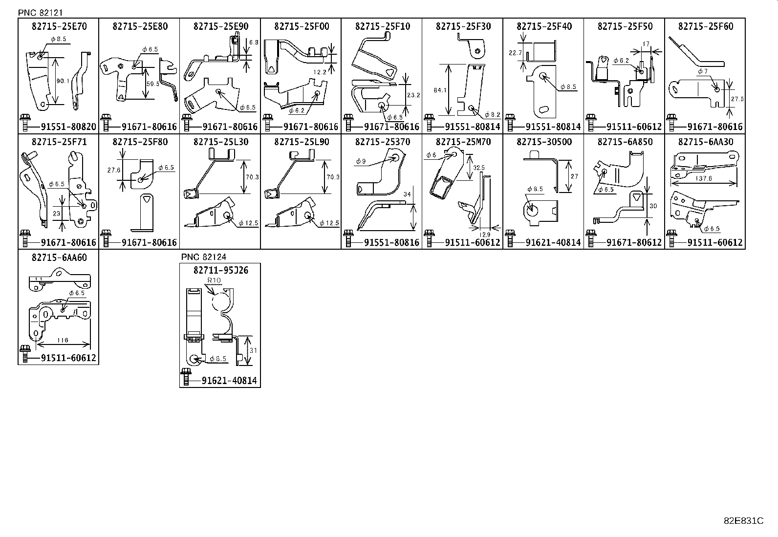 82142-25140 WIRE, INSTRUMENT PANEL, NO.2 product image