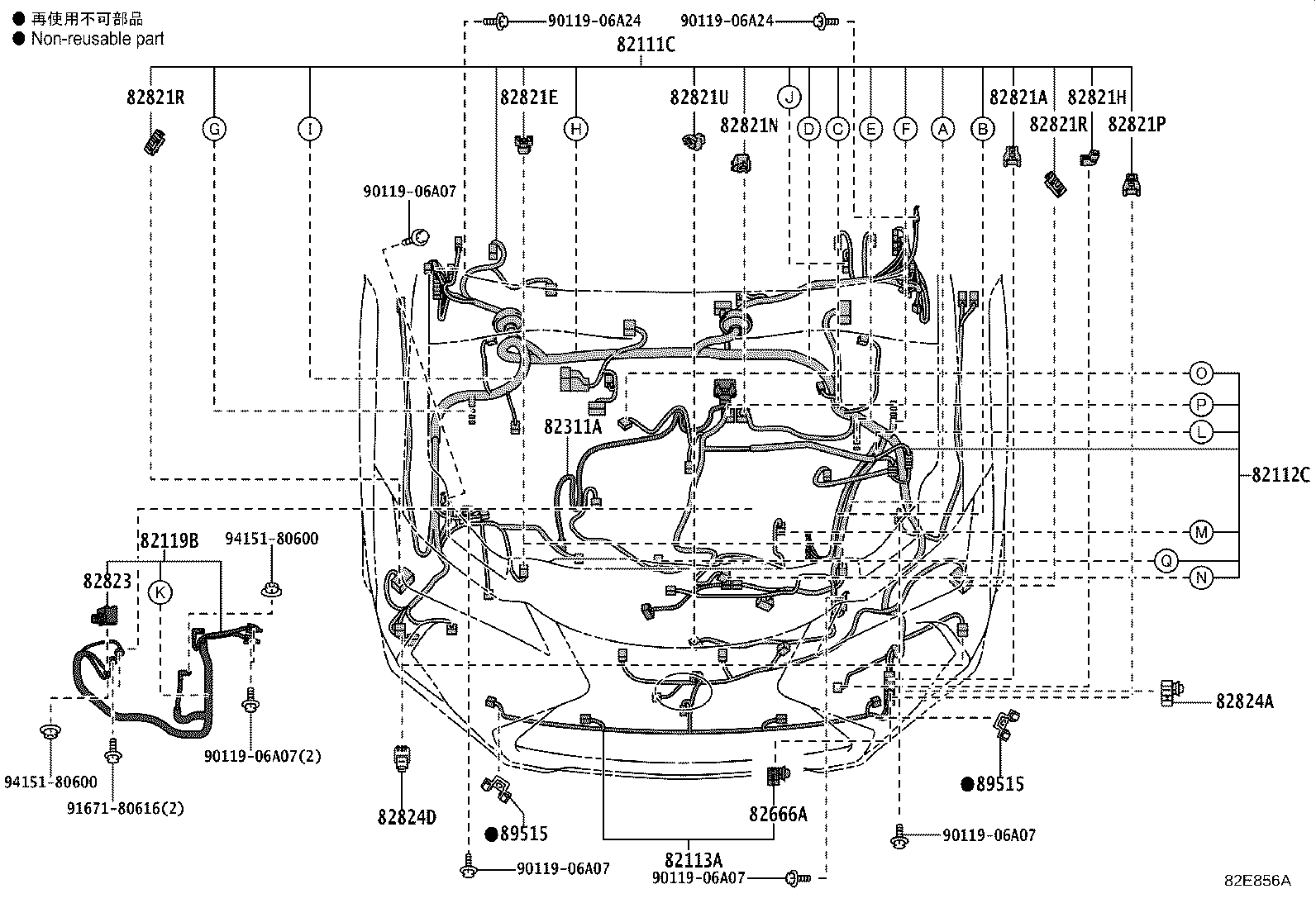 Toyota 8216A-76110 WIRE, FLOOR NO.7