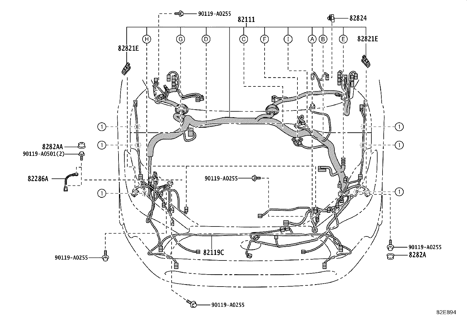 82151-0AF20 WIRE, FRONT DOOR, RH product image