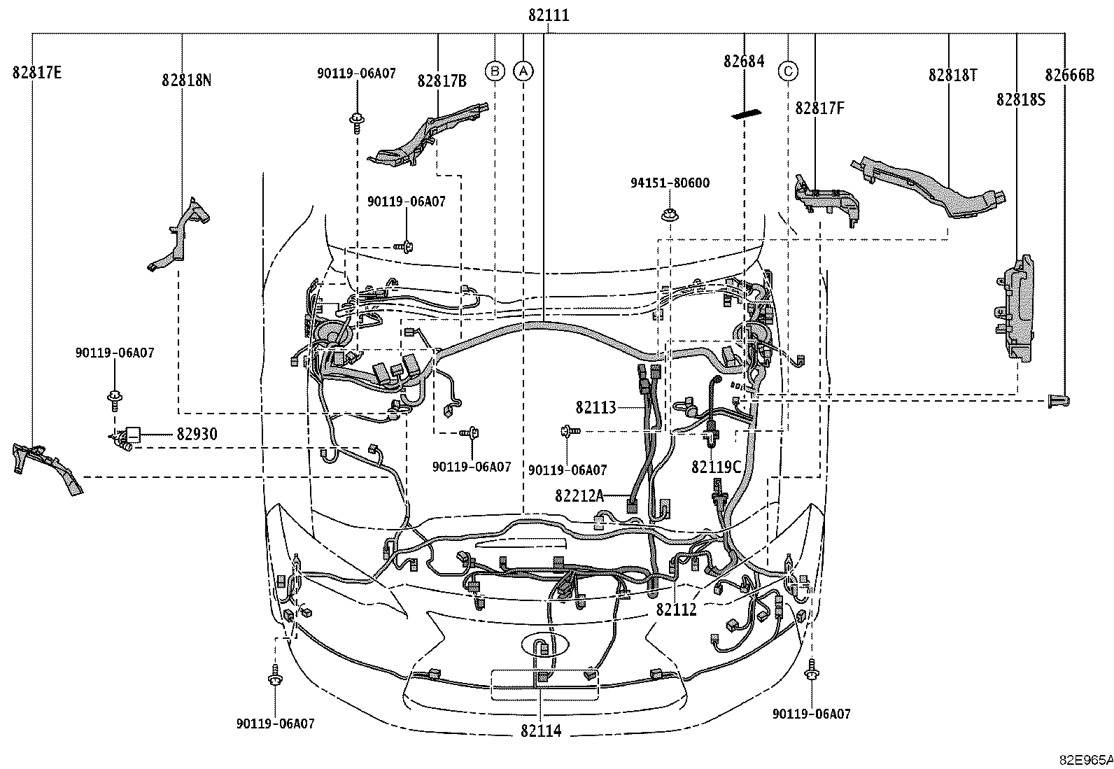 82113-53180 WIRE, ENGINE ROOM, NO.3 product image