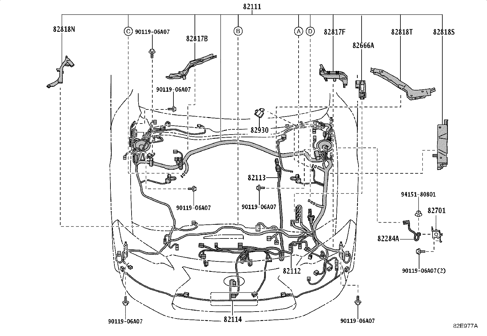 82142-53170 WIRE, INSTRUMENT PANEL, NO.2 product image