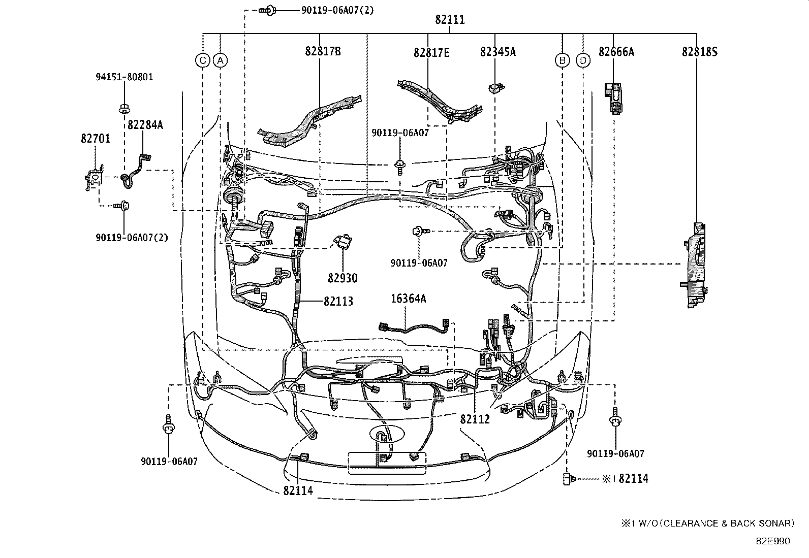 82191-53580 WIRE, FRONT SEAT, RH product image