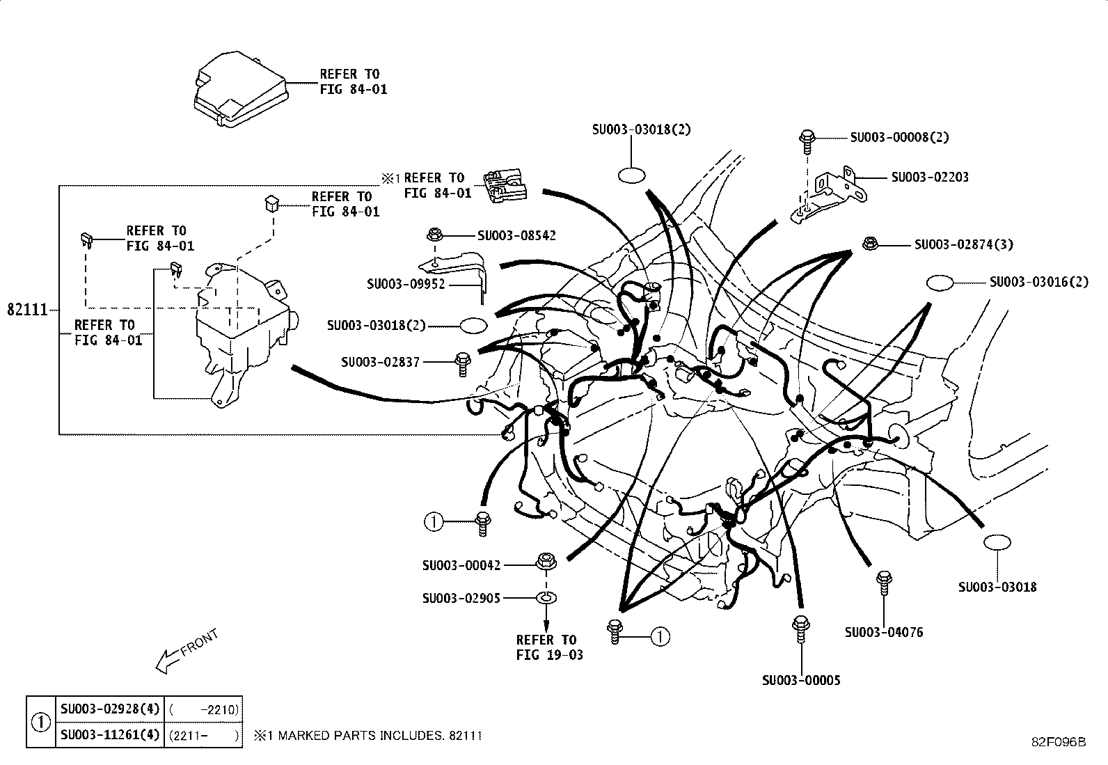 Toyota SU003-09983 WIRE, FLOOR