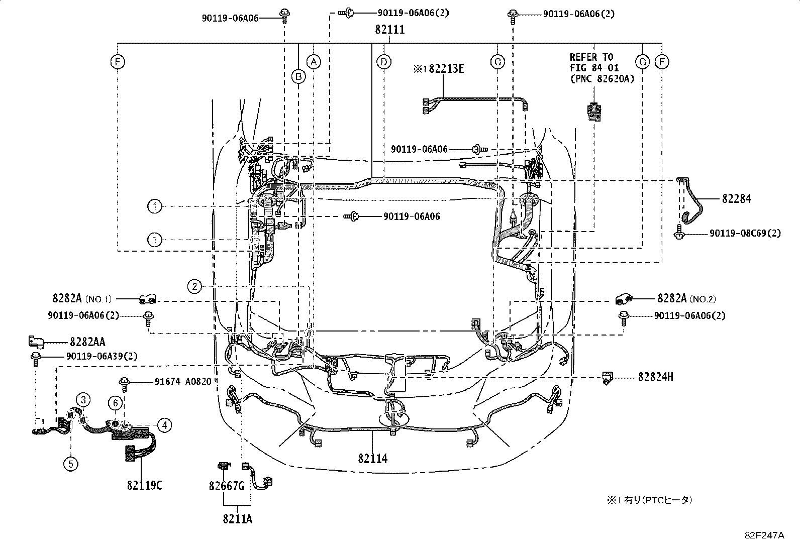82143-60E80 WIRE, INSTRUMENT PANEL, NO.3 product image