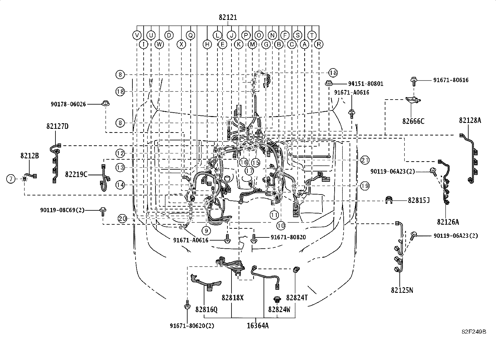 82143-60E80 WIRE, INSTRUMENT PANEL, NO.3 product image
